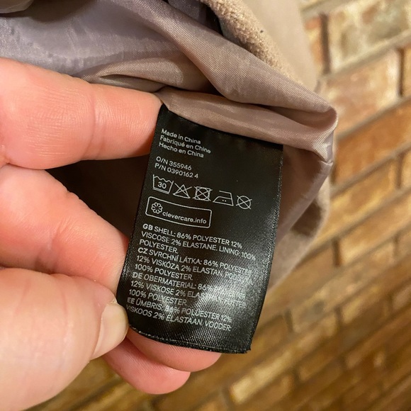 H&M tan dress pea coat size 8 - Picture 12 of 12